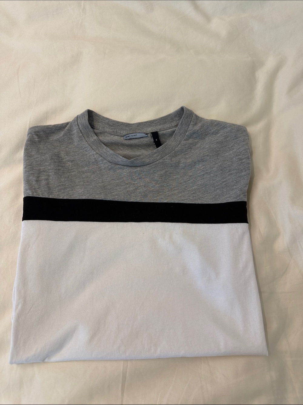 ASOS Grey Black White Colorblock Short Sleeve Tee